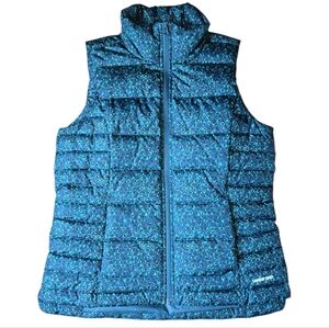 Lands' End Teal Patterned Women's Puffer Vest